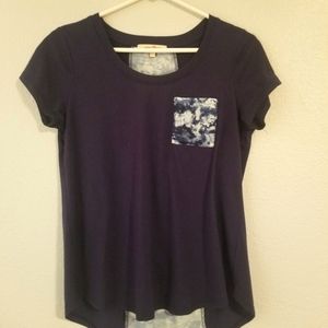 Wishful park large dark blue blouse